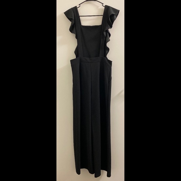Black Ruffle Jumpsuits - Picture 2 of 4